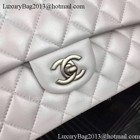 Chanel 2.55 Series Flap Bag OffWhite Sheepskin Leather A06375 Silver Chanel 2.55 Series Flap Bag OffWhite Sheepskin Leather A06375 Silver