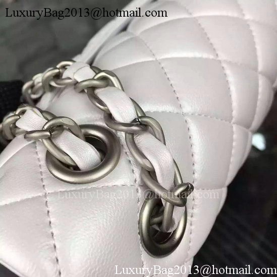 Chanel 2.55 Series Flap Bag OffWhite Sheepskin Leather A06375 Silver Chanel 2.55 Series Flap Bag OffWhite Sheepskin Leather A06375 Silver