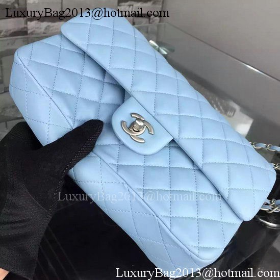 Chanel 2.55 Series Flap Bag SkyBlue Sheepskin Leather A06375 Silver Chanel 2.55 Series Flap Bag SkyBlue Sheepskin Leather A06375 Silver
