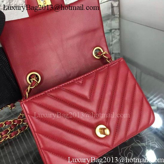 Chanel Classic mini Flap Bag Chevron Sheepskin Leather A68748 Burgundy Chanel Classic mini Flap Bag Chevron Sheepskin Leather A68748 Burgundy