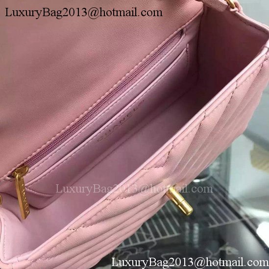 Chanel Classic mini Flap Bag Chevron Sheepskin Leather A68748 Pink Chanel Classic mini Flap Bag Chevron Sheepskin Leather A68748 Pink