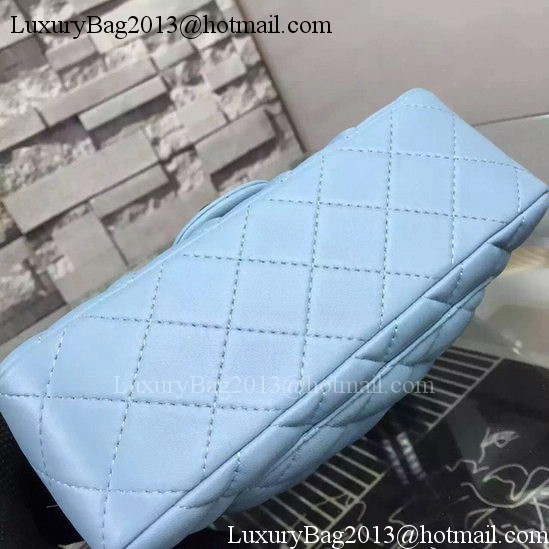Chanel Classic mini Flap Bag SkyBlue Sheepskin Leather A67350 Silver Chanel Classic mini Flap Bag SkyBlue Sheepskin Leather A67350 Silver