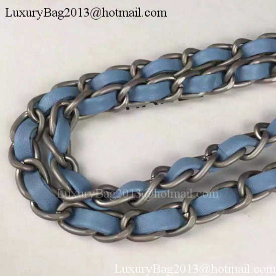 Chanel Classic mini Flap Bag SkyBlue Sheepskin Leather A67350 Silver Chanel Classic mini Flap Bag SkyBlue Sheepskin Leather A67350 Silver