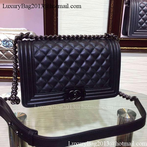 Boy Chanel Flap Shoulder Bag Sheepskin Leather A67086 Black Boy Chanel Flap Shoulder Bag Sheepskin Leather A67086 Black