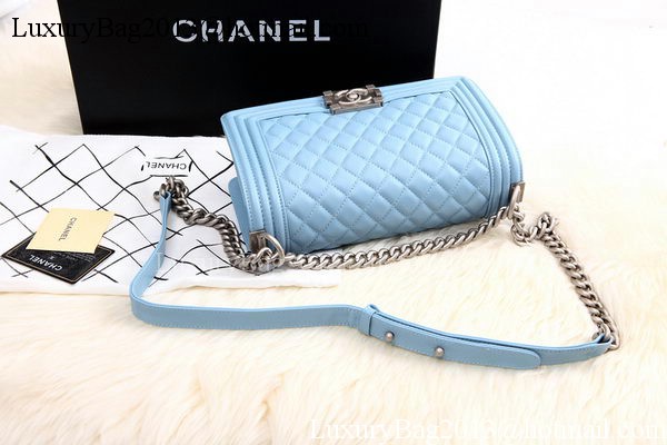 Boy Chanel Flap Shoulder Bag SkyBlue Sheepskin Leather A67086 Silver Boy Chanel Flap Shoulder Bag SkyBlue Sheepskin Leather A67086 Silver