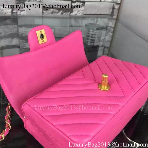 Chanel mini Classic Flap Bag Rose Original Sheepskin Chevron Leather CHA5500 Gold Chanel mini Classic Flap Bag Rose Original Sheepskin Chevron Leather CHA5500 Gold