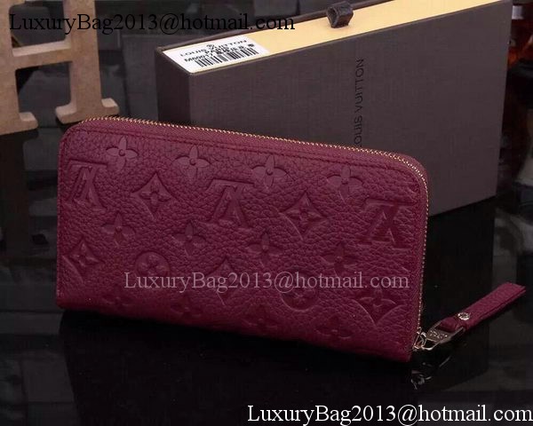 Louis Vuitton Monogram Empreinte Zippy Wallets M60017 Burgundy Louis Vuitton Monogram Empreinte Zippy Wallets M60017 Burgundy