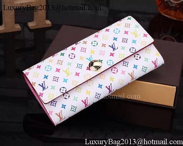 Louis Vuitton Monogram Multicolore Sarah Wallet M93745 White Louis Vuitton Monogram Multicolore Sarah Wallet M93745 White