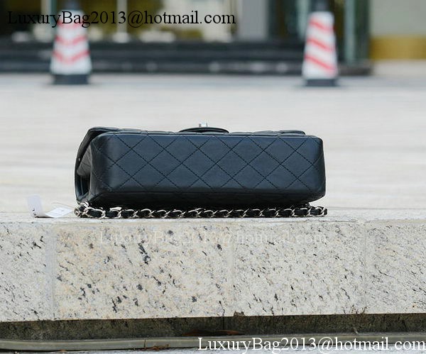 Chanel 2.55 Series Flap Bag Black Sheepskin Leather A1112 Silver Chanel 2.55 Series Flap Bag Black Sheepskin Leather A1112 Silver