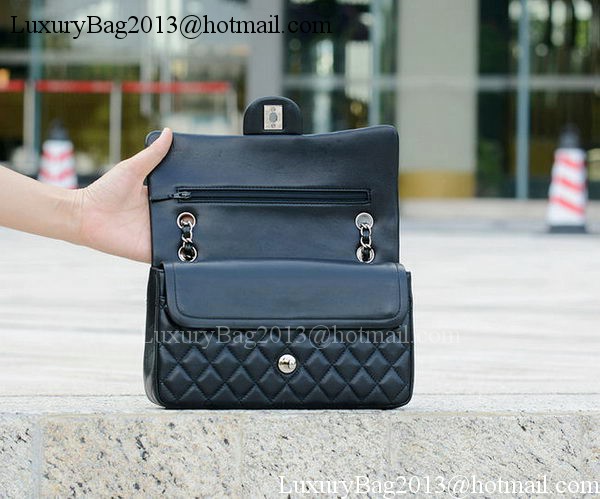 Chanel 2.55 Series Flap Bag Black Sheepskin Leather A1112 Silver Chanel 2.55 Series Flap Bag Black Sheepskin Leather A1112 Silver