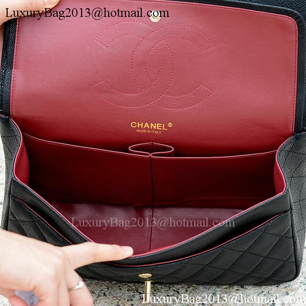 Chanel Jumbo Classic Black Cannage Pattern Flap Bag A58600 Gold Chanel Jumbo Classic Black Cannage Pattern Flap Bag A58600 Gold