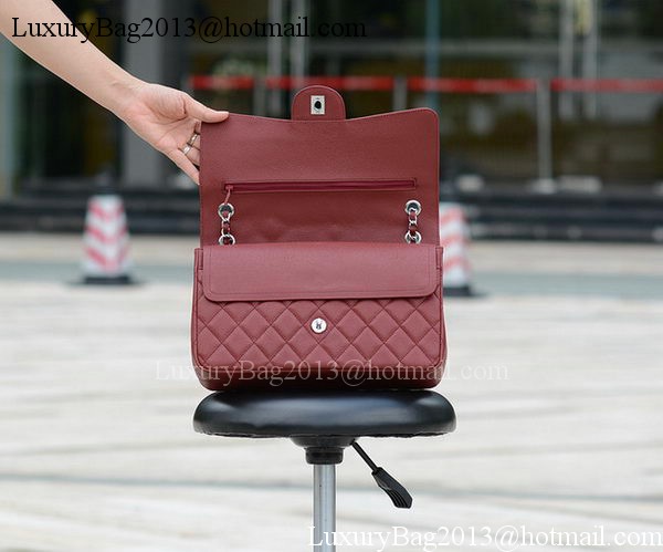 Chanel Jumbo Classic Burgundy Cannage Pattern Flap Bag A58600 Silver Chanel Jumbo Classic Burgundy Cannage Pattern Flap Bag A58600 Silver
