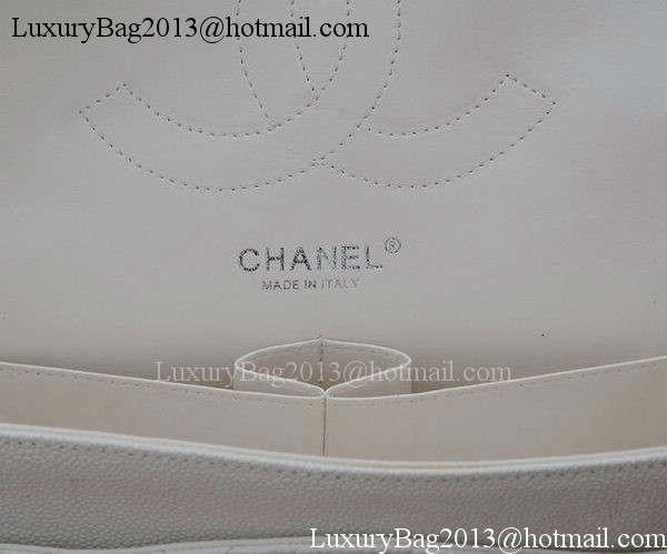 Chanel Jumbo Classic White Cannage Pattern Flap Bag A58600 Silver Chanel Jumbo Classic White Cannage Pattern Flap Bag A58600 Silver