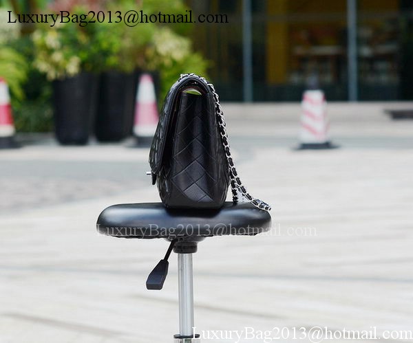 Chanel Maxi Quilted Classic Flap Bag Black Sheepskin A58601 Silver Chanel Maxi Quilted Classic Flap Bag Black Sheepskin A58601 Silver