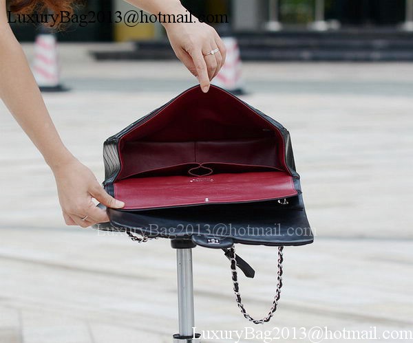 Chanel Maxi Quilted Classic Flap Bag Black Sheepskin A58601 Silver Chanel Maxi Quilted Classic Flap Bag Black Sheepskin A58601 Silver