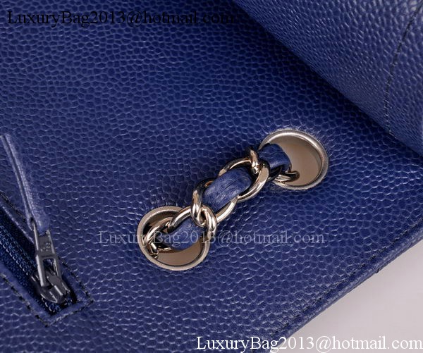 Chanel Maxi Quilted Classic Flap Bag Blue Cannage Pattern A58601 Silver Chanel Maxi Quilted Classic Flap Bag Blue Cannage Pattern A58601 Silver