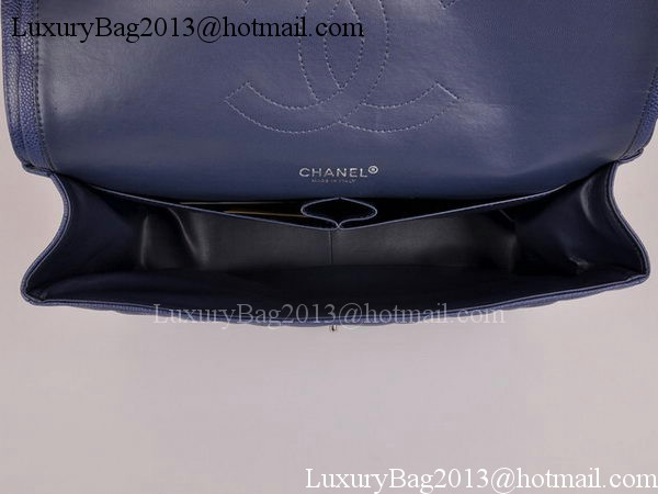 Chanel Maxi Quilted Classic Flap Bag Blue Cannage Pattern A58601 Silver Chanel Maxi Quilted Classic Flap Bag Blue Cannage Pattern A58601 Silver