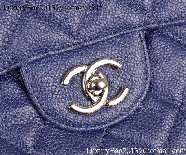 Chanel Maxi Quilted Classic Flap Bag Blue Cannage Pattern A58601 Silver Chanel Maxi Quilted Classic Flap Bag Blue Cannage Pattern A58601 Silver