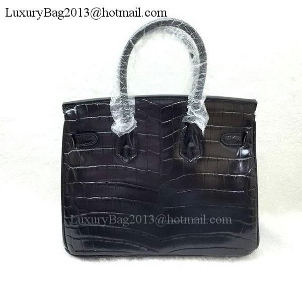 Hermes Birkin 25CM Tote Bag Croco Leather H25TCO Black Hermes Birkin 25CM Tote Bag Croco Leather H25TCO Black