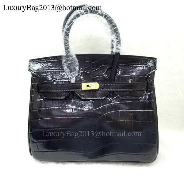 Hermes Birkin 25CM Tote Bag Croco Leather H25TCO Black Hermes Birkin 25CM Tote Bag Croco Leather H25TCO Black