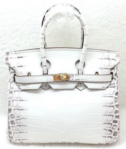 Hermes Birkin 25CM Tote Bag Croco Leather H25TCO OffWhite