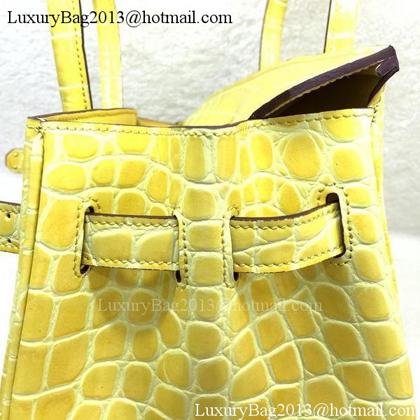 Hermes Birkin 25CM Tote Bag Croco Leather H25TCO Yellow Hermes Birkin 25CM Tote Bag Croco Leather H25TCO Yellow