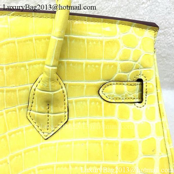 Hermes Birkin 25CM Tote Bag Croco Leather H25TCO Yellow Hermes Birkin 25CM Tote Bag Croco Leather H25TCO Yellow
