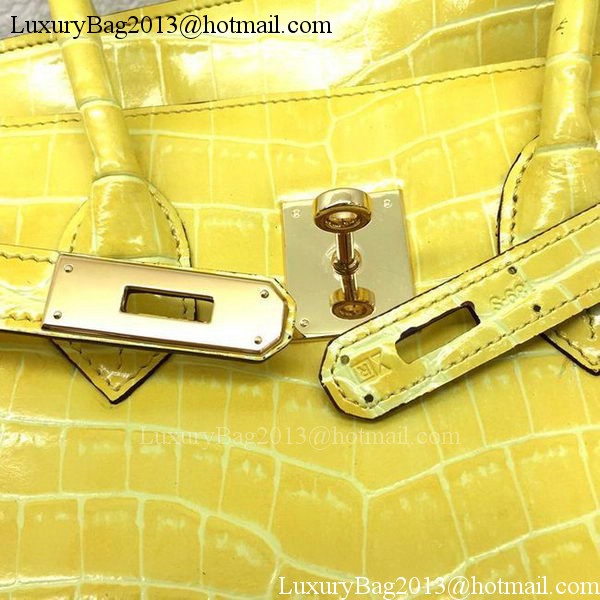 Hermes Birkin 25CM Tote Bag Croco Leather H25TCO Yellow Hermes Birkin 25CM Tote Bag Croco Leather H25TCO Yellow