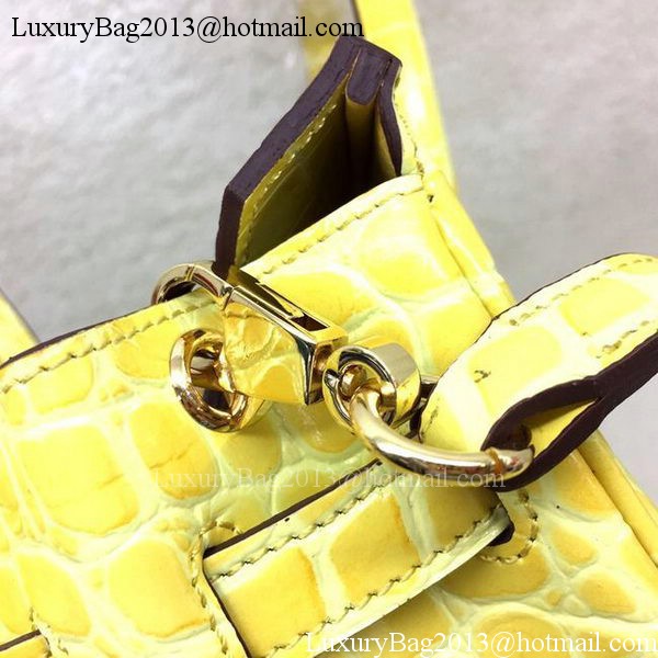 Hermes Birkin 25CM Tote Bag Croco Leather H25TCO Yellow Hermes Birkin 25CM Tote Bag Croco Leather H25TCO Yellow