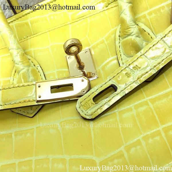 Hermes Birkin 25CM Tote Bag Croco Leather H25TCO Yellow Hermes Birkin 25CM Tote Bag Croco Leather H25TCO Yellow