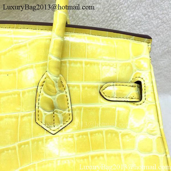 Hermes Birkin 25CM Tote Bag Croco Leather H25TCO Yellow Hermes Birkin 25CM Tote Bag Croco Leather H25TCO Yellow