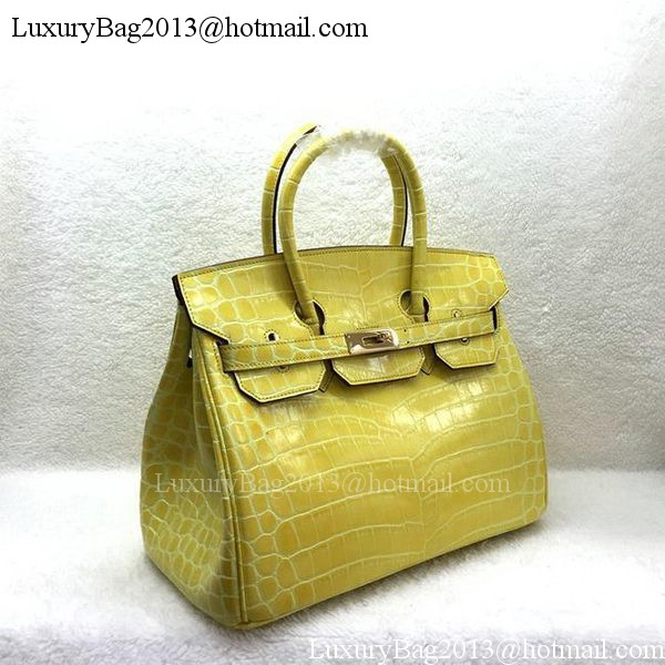 Hermes Birkin 25CM Tote Bag Croco Leather H25TCO Yellow Hermes Birkin 25CM Tote Bag Croco Leather H25TCO Yellow