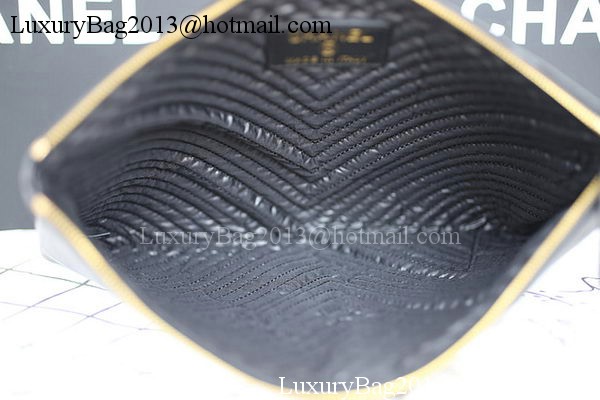 Boy Chanel Chevron Black Sheepskin Leather Clutch A69253 Boy Chanel Chevron Black Sheepskin Leather Clutch A69253