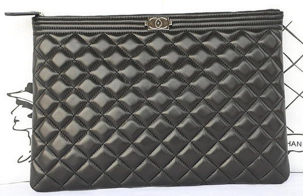 Boy Chanel Sheepskin Leather Clutch A80571 Black