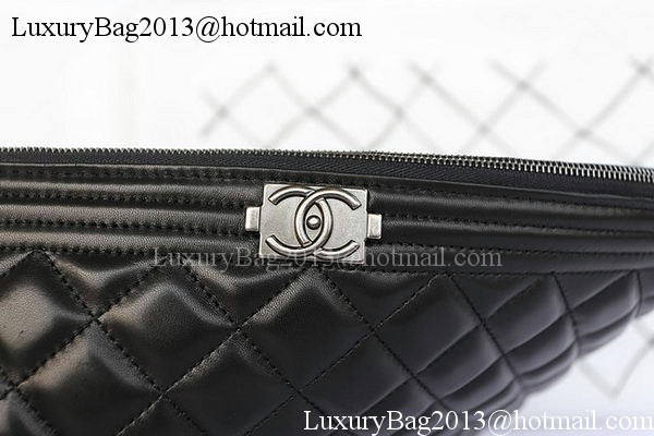 Boy Chanel Sheepskin Leather Clutch A80571 Black Boy Chanel Sheepskin Leather Clutch A80571 Black
