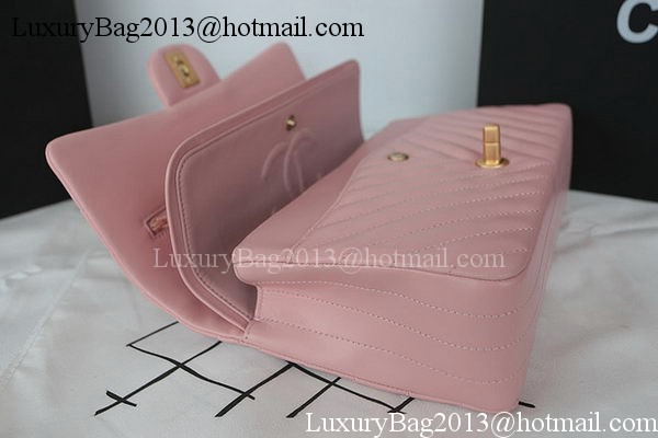 Chanel 2.55 Series Flap Bag Lambskin Chevron Leather A1112CF Pink Chanel 2.55 Series Flap Bag Lambskin Chevron Leather A1112CF Pink