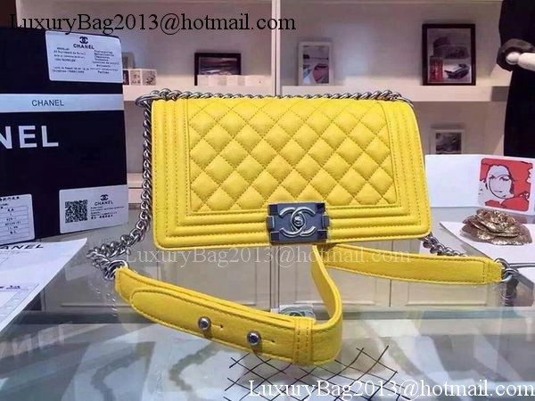Chanel Boy Flap Shoulder Bags Deer Skin Leather A67086 Yellow Chanel Boy Flap Shoulder Bags Deer Skin Leather A67086 Yellow