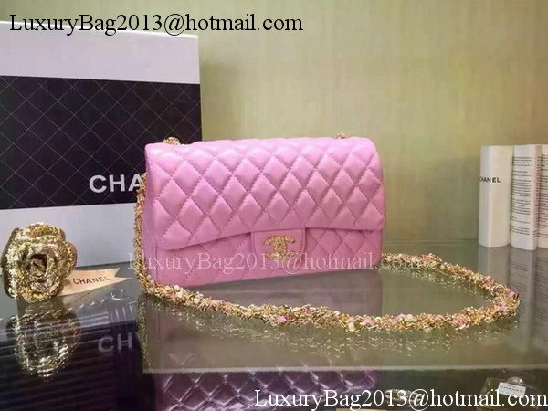 Chanel 2.55 Series Flap Bag Black Sheepskin Leather A5016 Pink Chanel 2.55 Series Flap Bag Black Sheepskin Leather A5016 Pink