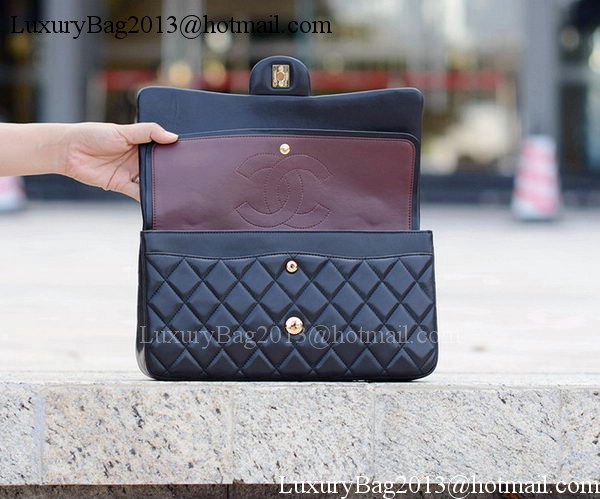 Chanel Classic Flap Bag Black Sheepskin Leather A1113 Gold Chanel Classic Flap Bag Black Sheepskin Leather A1113 Gold