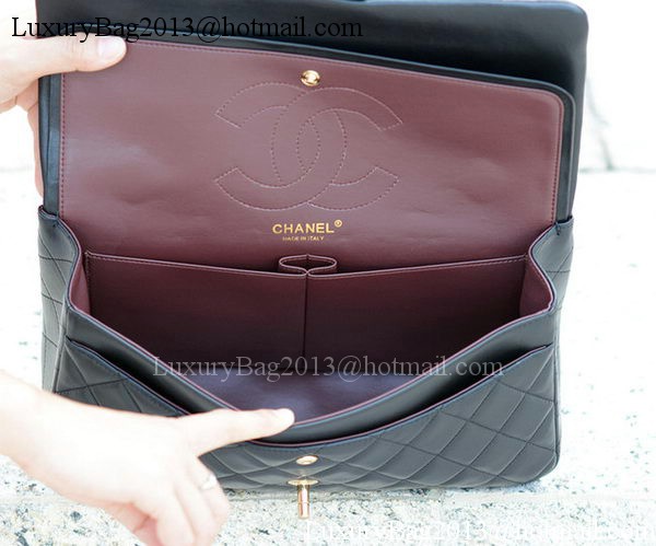 Chanel Classic Flap Bag Black Sheepskin Leather A1113 Gold Chanel Classic Flap Bag Black Sheepskin Leather A1113 Gold