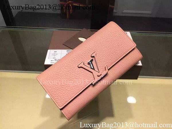 Louis Vuitton Litchi Leather LOUISE WALLET M60766 Pink Louis Vuitton Litchi Leather LOUISE WALLET M60766 Pink