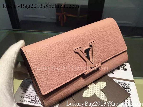 Louis Vuitton Litchi Leather LOUISE WALLET M60766 Pink Louis Vuitton Litchi Leather LOUISE WALLET M60766 Pink