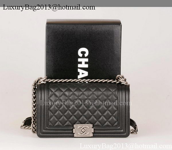 Boy Chanel Flap Shoulder Bag Black Original Cannage Pattern A67086 Silver Boy Chanel Flap Shoulder Bag Black Original Cannage Pattern A67086 Silver