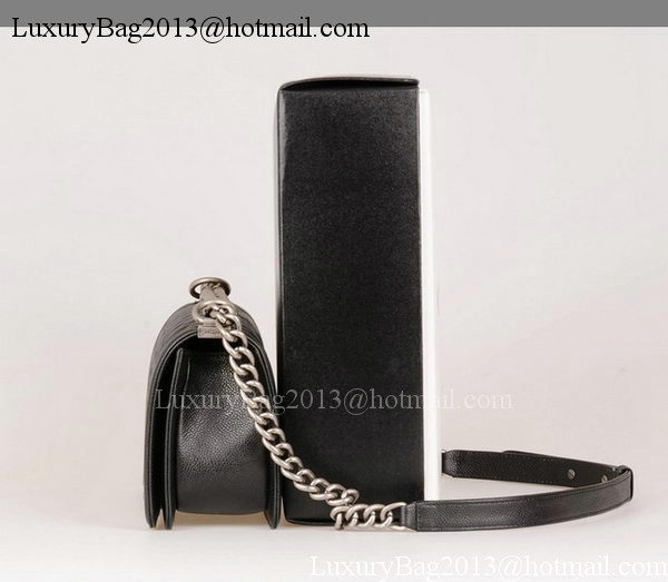 Boy Chanel Flap Shoulder Bag Black Original Cannage Pattern A67086 Silver Boy Chanel Flap Shoulder Bag Black Original Cannage Pattern A67086 Silver