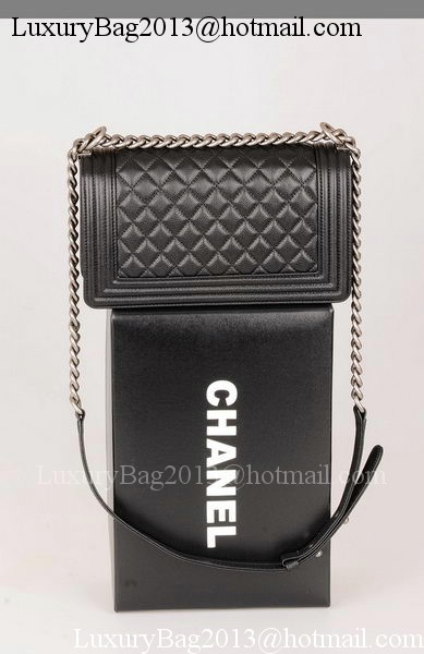Boy Chanel Flap Shoulder Bag Black Original Cannage Pattern A67086 Silver Boy Chanel Flap Shoulder Bag Black Original Cannage Pattern A67086 Silver