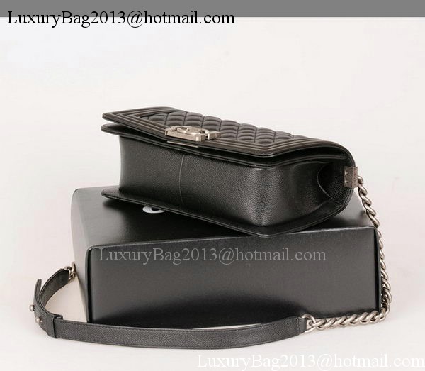 Boy Chanel Flap Shoulder Bag Black Original Cannage Pattern A67086 Silver Boy Chanel Flap Shoulder Bag Black Original Cannage Pattern A67086 Silver