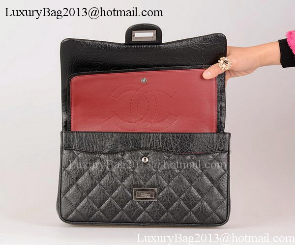 Chanel Jumbo Classic Flap Bag Black Calfskin Leather A28668 Silver Chanel Jumbo Classic Flap Bag Black Calfskin Leather A28668 Silver