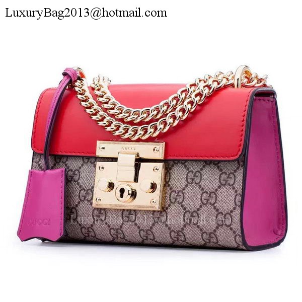 Gucci Padlock GG Supreme Shoulder Bags 409487 Red