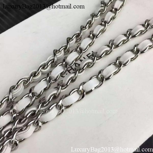 Chanel 2.55 Series Flap Bag Lambskin Leather A5024 White Chanel 2.55 Series Flap Bag Lambskin Leather A5024 White