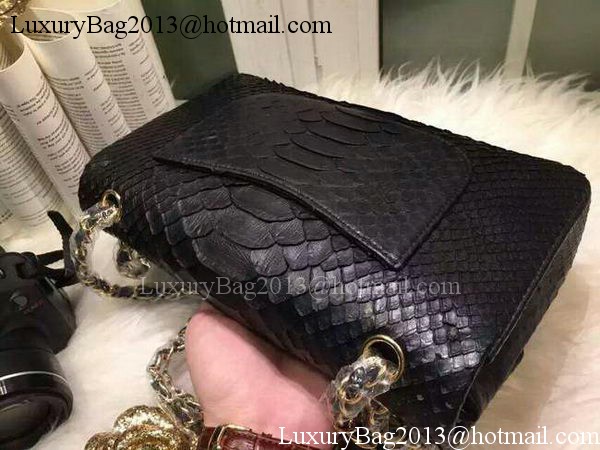 Chanel 2.55 Series Flap Bags Original Snake Leather A1112SA Black Chanel 2.55 Series Flap Bags Original Snake Leather A1112SA Black